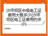 沙坪坝区中级电工证费用大概多少(沙坪坝区电工证费用约多少)