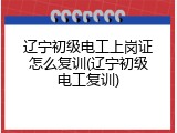 辽宁初级电工上岗证怎么复训(辽宁初级电工复训)