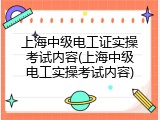 上海中级电工证实操考试内容(上海中级电工实操考试内容)