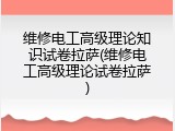维修电工高级理论知识试卷拉萨(维修电工高级理论试卷拉萨)