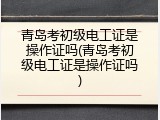 青岛考初级电工证是操作证吗(青岛考初级电工证是操作证吗)