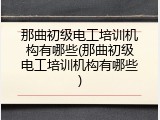 那曲初级电工培训机构有哪些(那曲初级电工培训机构有哪些)