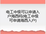 电工中级可以申请入户海西吗(电工中级可申请海西入户)