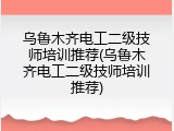 乌鲁木齐电工二级技师培训推荐(乌鲁木齐电工二级技师培训推荐)