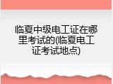 临夏中级电工证在哪里考试的(临夏电工证考试地点)