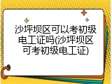 沙坪坝区可以考初级电工证吗(沙坪坝区可考初级电工证)