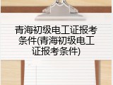 青海初级电工证报考条件(青海初级电工证报考条件)