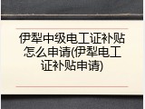 伊犁中级电工证补贴怎么申请(伊犁电工证补贴申请)