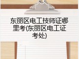 东丽区电工技师证哪里考(东丽区电工证考处)