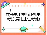 东莞电工技师证哪里考(东莞电工证考处)