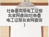 吐鲁番高级电工证报名官网查询(吐鲁番电工证报名官网查询)