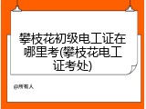 攀枝花初级电工证在哪里考(攀枝花电工证考处)