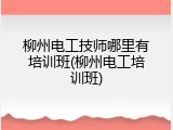 柳州电工技师哪里有培训班(柳州电工培训班)
