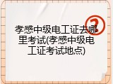 孝感中级电工证去哪里考试(孝感中级电工证考试地点)