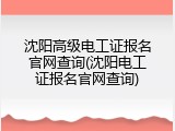 沈阳高级电工证报名官网查询(沈阳电工证报名官网查询)
