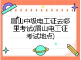 眉山中级电工证去哪里考试(眉山电工证考试地点)