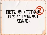丽江初级电工证多少钱考(丽江初级电工证费用)