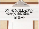 文山初级电工证多少钱考(文山初级电工证费用)
