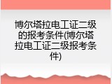 博尔塔拉电工证二级的报考条件(博尔塔拉电工证二级报考条件)