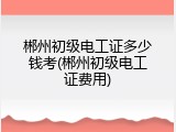 郴州初级电工证多少钱考(郴州初级电工证费用)