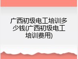 广西初级电工培训多少钱(广西初级电工培训费用)