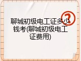 聊城初级电工证多少钱考(聊城初级电工证费用)