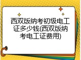西双版纳考初级电工证多少钱(西双版纳考电工证费用)