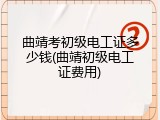 曲靖考初级电工证多少钱(曲靖初级电工证费用)
