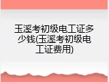 玉溪考初级电工证多少钱(玉溪考初级电工证费用)