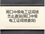 周口中级电工证成绩怎么查询(周口中级电工证成绩查询)