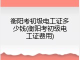 衡阳考初级电工证多少钱(衡阳考初级电工证费用)