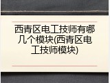 西青区电工技师有哪几个模块(西青区电工技师模块)