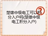 楚雄中级电工可以积分入户吗(楚雄中级电工积分入户)