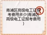 青浦区高级电工证报考费用多少(青浦区高级电工证报考费用)