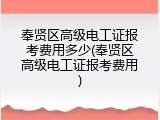 奉贤区高级电工证报考费用多少(奉贤区高级电工证报考费用)