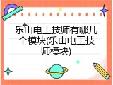 乐山电工技师有哪几个模块(乐山电工技师模块)