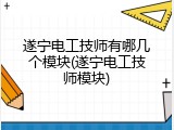 遂宁电工技师有哪几个模块(遂宁电工技师模块)