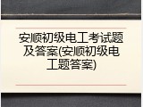 安顺初级电工考试题及答案(安顺初级电工题答案)