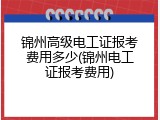 锦州高级电工证报考费用多少(锦州电工证报考费用)