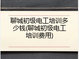 聊城初级电工培训多少钱(聊城初级电工培训费用)