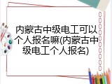 内蒙古中级电工可以个人报名嘛(内蒙古中级电工个人报名)