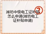 潍坊中级电工证补贴怎么申请(潍坊电工证补贴申请)