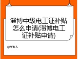 淄博中级电工证补贴怎么申请(淄博电工证补贴申请)