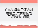 广东初级电工证培训在哪里(广东初级电工证培训在哪里)