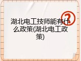 湖北电工技师能有什么政策(湖北电工政策)