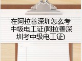 在阿拉善深圳怎么考中级电工证(阿拉善深圳考中级电工证)