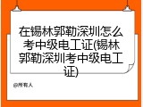 在锡林郭勒深圳怎么考中级电工证(锡林郭勒深圳考中级电工证)