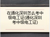 在通化深圳怎么考中级电工证(通化深圳考中级电工证)