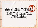 盘锦中级电工证补贴怎么申请(盘锦电工证补贴申请)