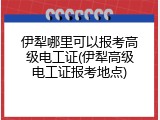 伊犁哪里可以报考高级电工证(伊犁高级电工证报考地点)